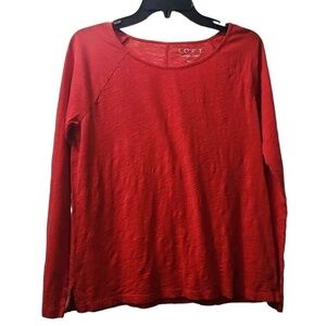 LOFT Vintage Soft Long Sleeve Top Basic Tee‎ Casual Red S